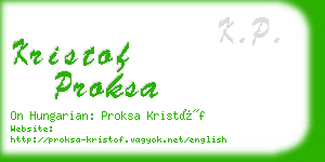 kristof proksa business card